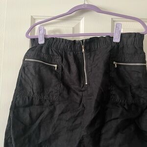 Lou & Grey Black Mini Skirt with Zipper Pockets